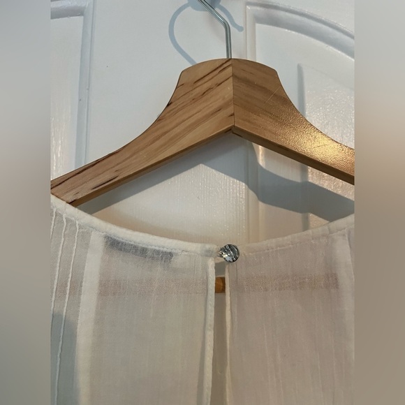 Alice + Olivia | Ivory Peasant Top XS Boho Cottage Core Quiet Luxury Festival - Picture 7 of 14